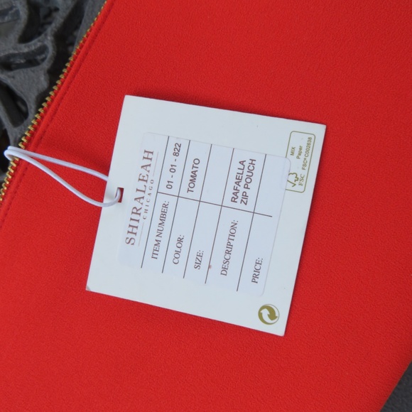 Shiraleah Rafaella Red Jewelled Zip Pouch Bag - Picture 8 of 8